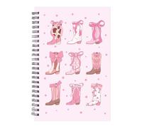 Velorin A5 Western Cowgirl Journal Notebook, 80 Pages A5 Notepad, Pink Cowgirl Gift for Women Girls, Cute Wild West Cover Note Book with Lined Paper, for Office School Journaling Writing