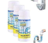 Velorin Drain Cleaner Foam Extra Strong, Highly Effective Pipe Cleaner with Active Foam, for Kitchen, Bathroom, Toilet & Balcony, Wild Value Pack Drain Cleaner Against Blockages (3 Pieces)