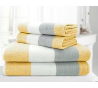 Velosso 100% Cotton Stripe Towels - Ochre - Ochre - Bath Towel