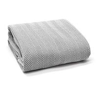 Velosso 100% Herringbone Cotton Throws for Sofas, Grey Throw for Bed, Cotton Blanket & Throws for Armchairs (127cm × 152 cm)