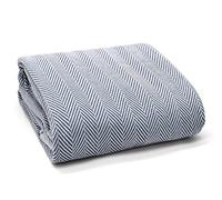 Velosso 100% Herringbone Cotton Throws for Sofas, Navy Throw for Bed, Cotton Blanket & Throws for Armchairs (127cm × 152 cm)