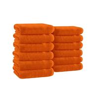 Velosso 12 Pack Hampi Face Cloths Luxuriously Soft, Highly Absorbent 100% Combed Ring Spun Cotton, Oversized Thick Face Cloths 30 x 30 cm, Premium Face Cloths Spa & Hotel (Orange)