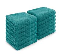 Velosso 12 Pack Premium Soft 100% Egyptian Cotton Ring Spun Soft Feel Face Cloths Flannel High Absorbent Spa, Gym, Sauna Face Towel (Jade)