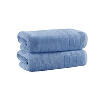 Velosso 2 Pack Hampi Jumbo Bath Sheets Luxuriously Soft, Highly Absorbent 100% Combed Ring Spun Cotton, Oversized Thick Jumbo Bath Sheets 90 x 180 cm, Premium Bath Sheets Spa & Hotel (Blue)