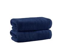 Velosso 2 Pack Hampi Jumbo Bath Sheets Luxuriously Soft, Highly Absorbent 100% Combed Ring Spun Cotton, Oversized Thick Jumbo Bath Sheets 90 x 180 cm, Premium Bath Sheets Spa & Hotel (Navy)
