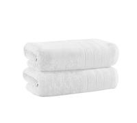 Velosso 2 Pack Hampi Jumbo Bath Sheets Luxuriously Soft, Highly Absorbent 100% Combed Ring Spun Cotton, Oversized Thick Jumbo Bath Sheets 90 x 180 cm, Premium Bath Sheets Spa & Hotel (White)