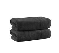 Velosso 2 Pack Hampi Jumbo Bath Sheets Luxuriously Soft, Highly Absorbent 100% Combed Ring Spun Cotton, Oversized Thick Jumbo Bath Sheets 90 x 180 cm, Premium Bath Sheets Spa & Hotel (Charcoal Grey)
