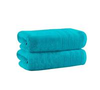 Velosso 2 Pack Hampi Jumbo Bath Sheets Luxuriously Soft, Highly Absorbent 100% Combed Ring Spun Cotton, Oversized Thick Jumbo Bath Sheets 90 x 180 cm, Premium Bath Sheets Spa & Hotel (Teal)