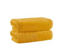 Velosso 2 Pack Hampi Jumbo Bath Sheets Luxuriously Soft, Highly Absorbent 100% Combed Ring Spun Cotton, Oversized Thick Jumbo Bath Sheets 90 x 180 cm, Premium Bath Sheets Spa & Hotel (Yellow)