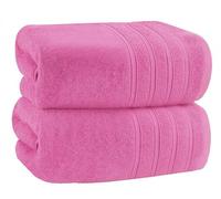 Velosso 2 Pack Hampi Super Jumbo Bath Sheets Luxuriously Soft, Highly Absorbent 100% Combed Ring Spun Cotton, Oversized Thick Bath Sheets 100 x 200 cm, Premium Bath Sheets Spa & Hotel (Magenta Pink)