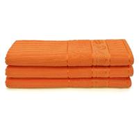 Velosso 3 Pack Cooks Large Everyday Kitchen Tea Towel Set 100% Supreme Ring Spun Cotton Soft and Absorbent Dish Towels, Tea Towels, Dish Cloth, Wipe Cloths (Orange)