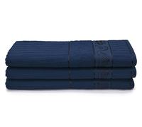 Velosso 3 Pack Cooks Large Everyday Kitchen Tea Towel Set 100% Supreme Ring Spun Cotton Soft and Absorbent Dish Towels, Tea Towels, Dish Cloth, Wipe Cloths (Navy)