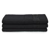 Velosso 3 Pack Cooks Large Everyday Kitchen Tea Towel Set 100% Supreme Ring Spun Cotton Soft and Absorbent Dish Towels, Tea Towels, Dish Cloth, Wipe Cloths (Black)