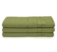 Velosso 3 Pack Cooks Large Everyday Kitchen Tea Towel Set 100% Supreme Ring Spun Cotton Soft and Absorbent Dish Towels, Tea Towels, Dish Cloth, Wipe Cloths (Olive)