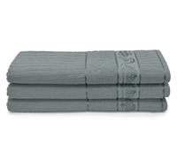 Velosso 3 Pack Cooks Large Everyday Kitchen Tea Towel Set 100% Supreme Ring Spun Cotton Soft and Absorbent Dish Towels, Tea Towels, Dish Cloth, Wipe Cloths (Grey)