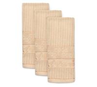 Velosso 3 Pack Large Everyday Kitchen Tea Towel Set, 100% Cotton (Natural) | Pure Supreme Ring-Spun Cotton, Soft & Absorbent Dish Towels, Ideal as Tea Towels, Dish Cloths & Wipe Cloths