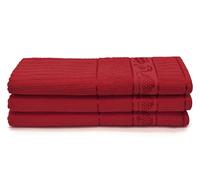 Velosso 3 Pack Large Everyday Kitchen Tea Towel Set, 100% Cotton (Red) | Pure Supreme Ring-Spun Cotton, Soft & Absorbent Dish Towels, Ideal as Tea Towels, Dish Cloths & Wipe Cloths