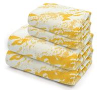 Velosso 4pce 100% Cotton Towel Bale Set Striped Ombre Hand Bath (Marble Gold)