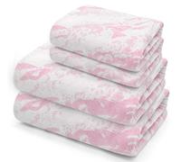 Velosso 4pce 100% Cotton Towel Bale Set Striped Ombre Hand Bath (Marble Pink)
