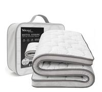 Velosso 5 cm Thick Quilted King Size Mattress Topper, White (152 x 198 cm) | Mattress Topper with Deep Pocket Elastic Straps, Hypoallergenic, Soft, Breathable & Machine Washable