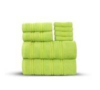 Velosso 8 Pce Hampi Towel Bale Set Luxuriously Soft, Highly Absorbent 100% Combed Ring Spun Cotton, Oversized Thick 4 Face 2 Hand Towels and 2 Bath Towels, Premium Towels Spa & Hotel (Lime Green)