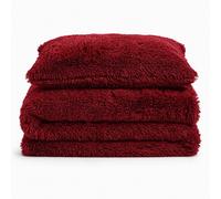 Velosso Alaska Shaggy Faux Fur Warm Duvet Cover & Pillowcover in Red | Size: King Velosso Red King