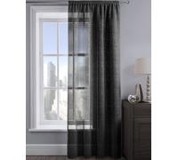 Velosso Alessandria Sheer Voile Panel Slot Top in Black | Size: 137 cm width x 137 cm drop Velosso Black 137 cm width x 137 cm drop