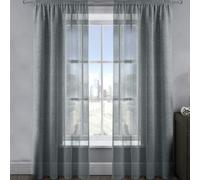Velosso Alessandria Sparkle Slot Top Voile Panel - 137cm x 228cm - Charcoal