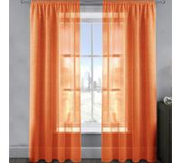 Velosso Alessandria Sparkle Slot Top Voile Panel - 137cm x 228cm - Orange