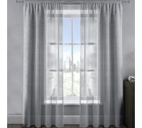 Velosso Alessandria Sparkle Slot Top Voile Panel - 137cm x 228cm - Silver