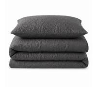 Velosso Alini Quilted Duvet Cover & Pillowcase Set in Charcoal | Size: Super King Velosso Charcoal Super King