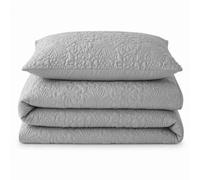 Velosso Alini Quilted Duvet Cover & Pillowcase Set in Grey | Size: Single Velosso Grey Single