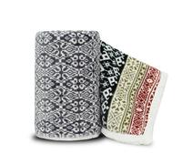 Velosso Aztec Ethnic Print Sherpa Reverse Blanket - 130cm x 180cm - Charcoal