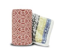 Velosso Aztec Ethnic Print Sherpa Reverse Blanket - 130cm x 180cm - Red