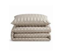 Velosso Beige Oslo Luxury Velvet Stripe Duvet Cover And Pillowcase Set Single