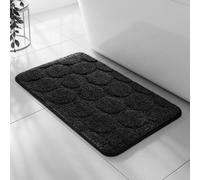 Velosso Black Cobla Bath Pedestal Mat Cashmere Feel Bathmat