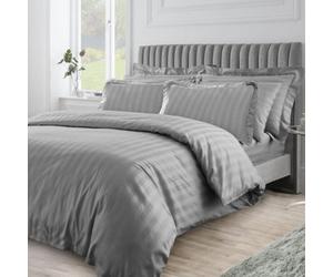 Velosso Black Hilton Stripe Duvet Cover And Pillowcase Set Double