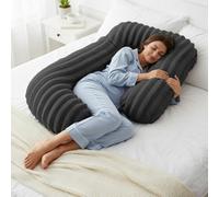 Velosso Black Jumbo Cord Faux Rabbit Fur Body Pillow 75Cm X 135Cm