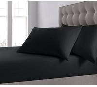Velosso Black Plain Dyed Fitted Sheet Super King