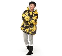 Velosso Black Tie Dye Sherpa Lined Oversized Hoodie Blanket