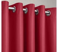 Velosso Blackout Curtains Ring Top, Triple Weave Thermal Energy Saving Curtains, High-Quality Light Blocking Curtains - Red