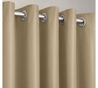 Velosso Blackout Curtains Ring Top, Triple Weave Thermal Energy Saving Curtains, High-Quality Light Blocking Curtains - Stone