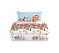 Velosso Blue Fun Gingerbread Town Duvet Cover And Pillowcase Set Single