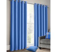 Velosso Blue Manhattan Ring Top Curtains 64In Width X 54In Drop