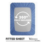 Velosso Blue Microfibre Fitted Sheet Super King