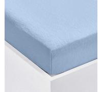 Velosso Blue Terry Stretch 100% Cotton Fitted Sheet Double
