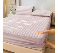 Velosso Blush Jumbo Cord Faux Rabbit Fur Fitted Sheet Single