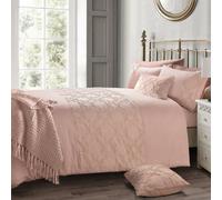 Velosso Blush Kiera Tufted Duvet Cover And Pillowcase Set Double