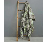 Velosso Bourbon Check Cotton Tassel Throw - 127cm x 152cm - Cream