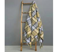 Velosso Bourbon Check Cotton Tassel Throw - 127cm x 152cm - Purple